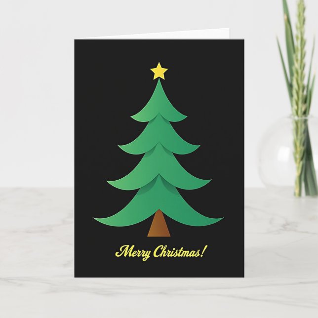 Carte de Noël Élégant Arbre (Devant)