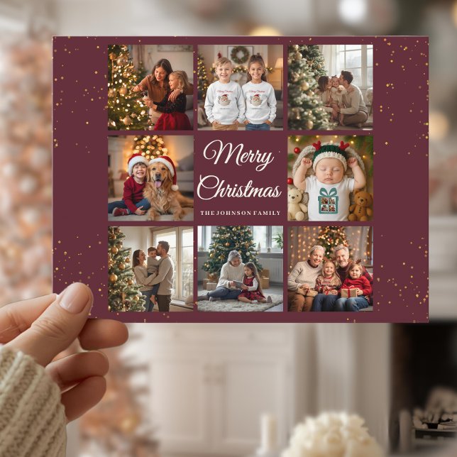 Carte de Noël élégante 8 photos (Créateur téléchargé)