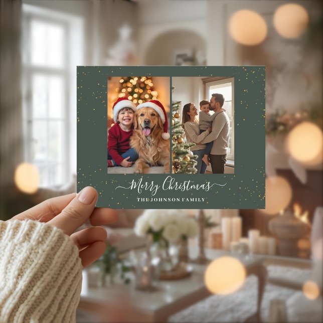 Carte de Noël élégante à 2 photos (Créateur téléchargé)