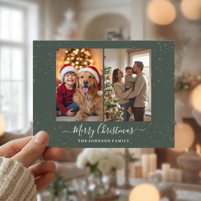 Carte de Noël élégante à 2 photos (Créateur téléchargé)