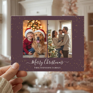 Carte de Noël élégante à 2 photos