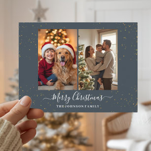 Carte de Noël élégante à 2 photos