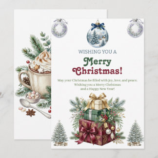 Carte de Noël élégante aquarelle Joyeux Noël