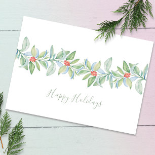 Carte de Noël élégante aquarelle rouge et verte