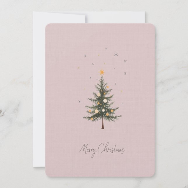 Carte de Noël élégante avec arbre de Noël. (Devant)