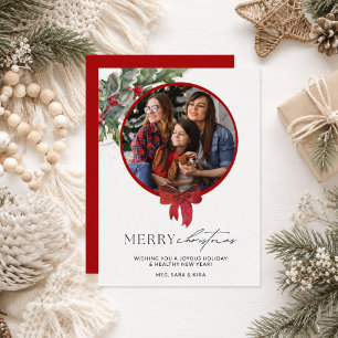 Carte de Noël élégante avec photo de famille