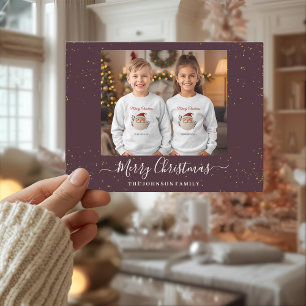 Carte de Noël élégante avec une seule photo