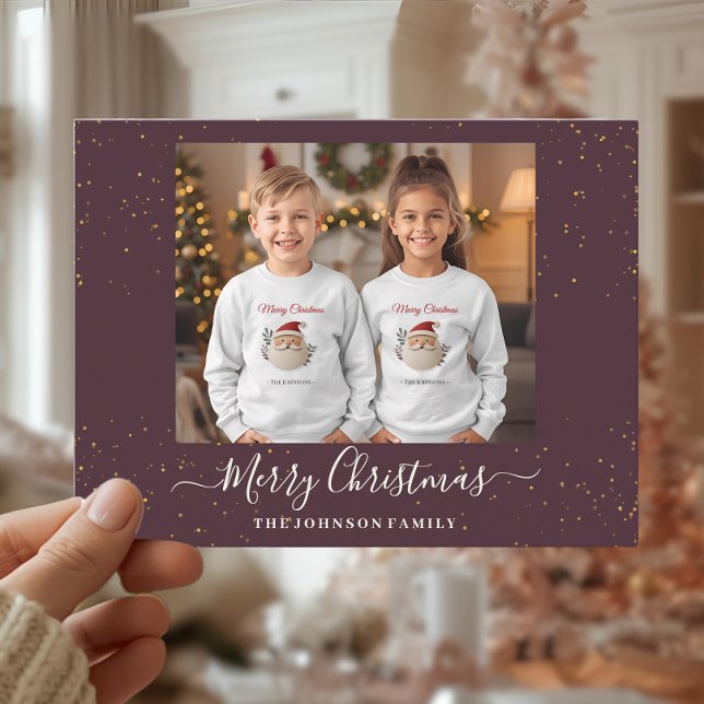 Carte de Noël élégante avec une seule photo (Créateur téléchargé)
