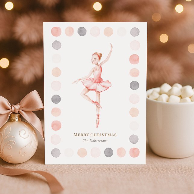 Carte de Noël Élégante de Ballerine (Créateur téléchargé)