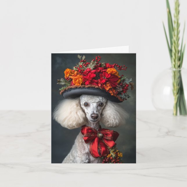 Carte de Noël élégante de caniche victorien (Devant)