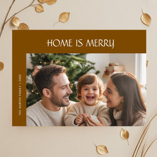 Carte de Noël élégante de la maison joyeuse de la 