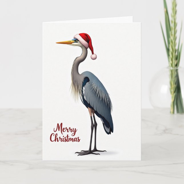 Carte de Noël Élégante d'Oiseau (Devant)