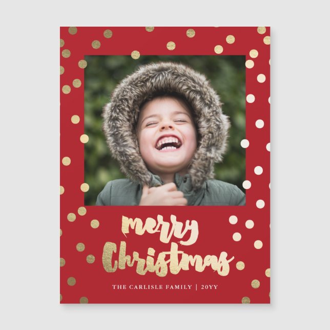 Carte de Noël élégante en écriture dorée Joyeux No (Devant)