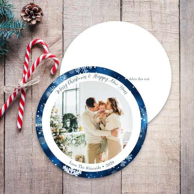 Carte de Noël élégante en forme de cercle avec flo (Créateur téléchargé)