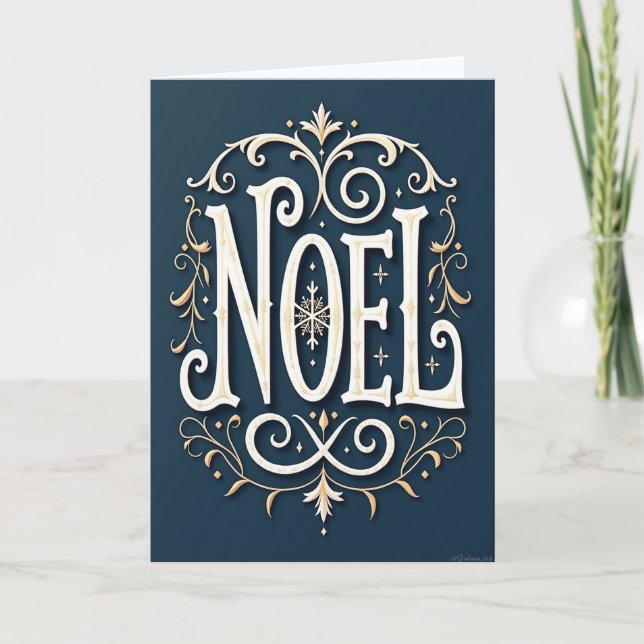 Carte de Noël élégante en forme de flocon de neige (Devant)