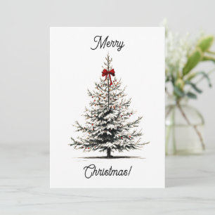 Carte de Noël Élégante et Minimaliste avec Sapin