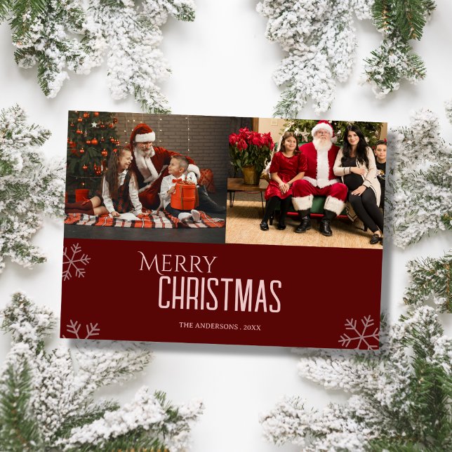 Carte de Noël élégante et moderne avec photo de fa (Créateur téléchargé)