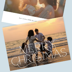 Carte de Noël élégante et moderne avec photo Joyeu