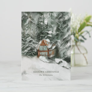 Carte de Noël élégante et personnalisée de cabane