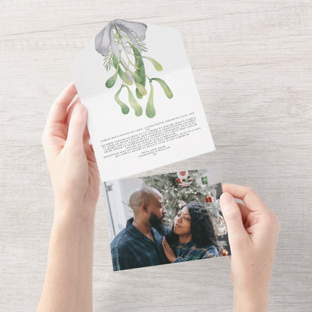 Carte de Noël élégante Mistletoe (Déchirure)