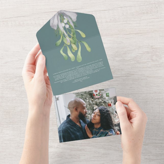 Carte de Noël élégante Mistletoe (Déchirure)