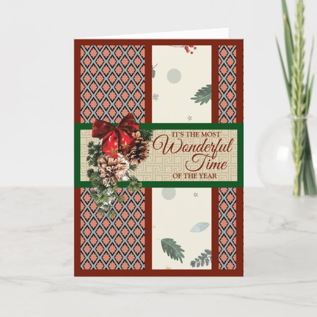 Carte de Noël élégante personnalisée pliée (Devant)