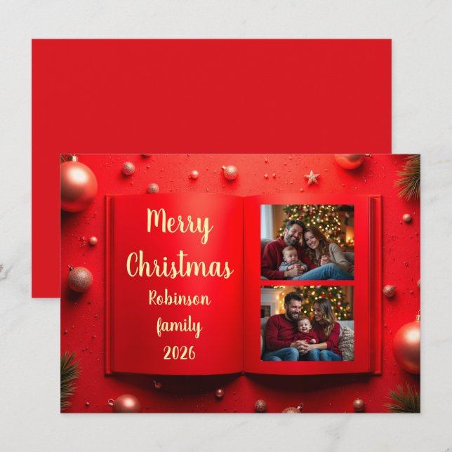 Carte de Noël élégante photo 2027 (Devant / Derrière)