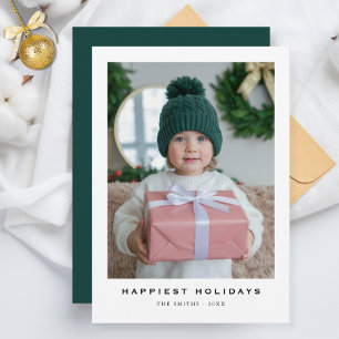 Carte de Noël Élégante Photo Meilleurs Vœux