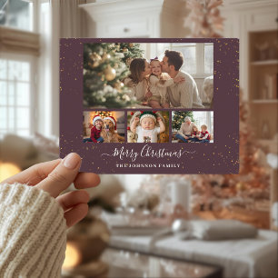 Carte de Noël élégante pour 4 photos