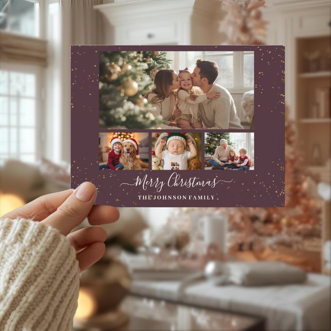 Carte de Noël élégante pour 4 photos (Créateur téléchargé)