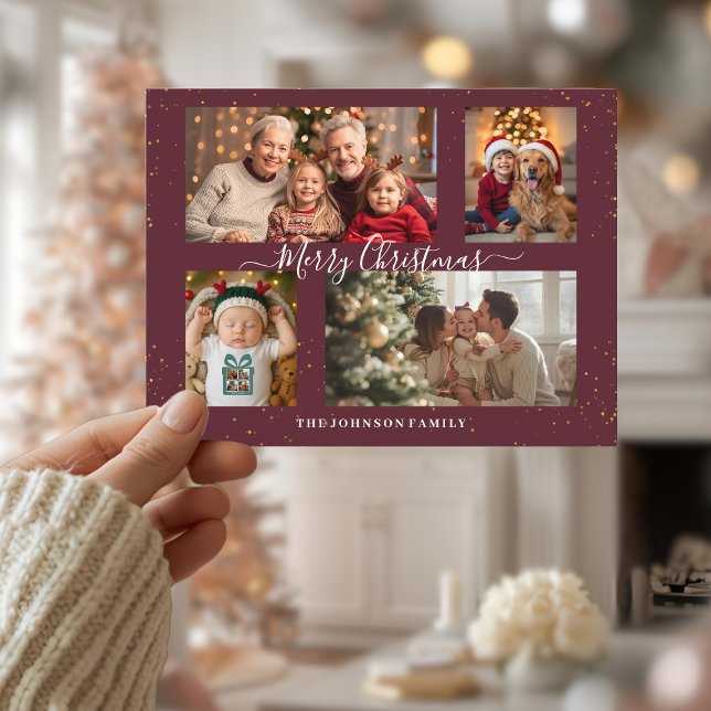 Carte de Noël élégante pour 4 photos (Créateur téléchargé)