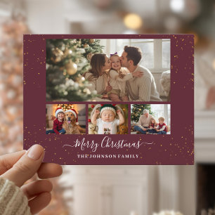 Carte de Noël élégante pour 4 photos