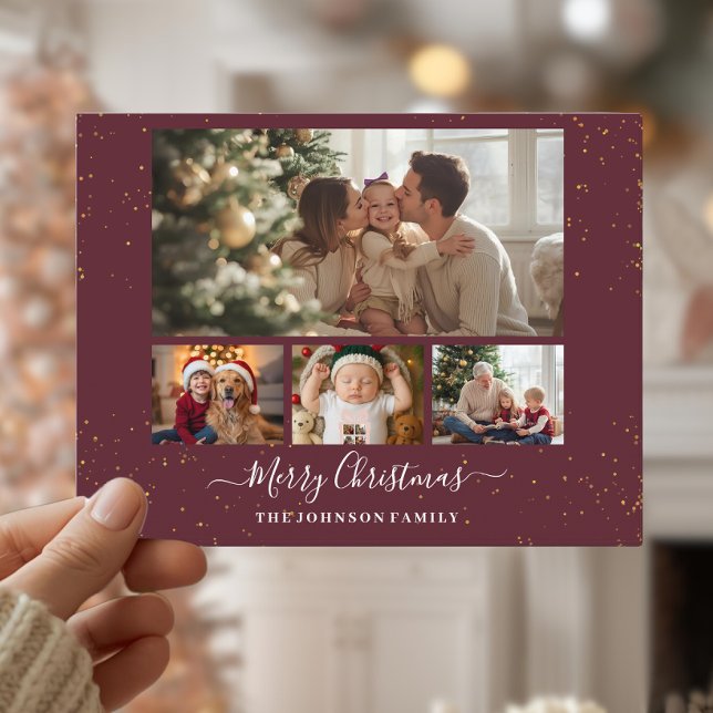 Carte de Noël élégante pour 4 photos (Créateur téléchargé)