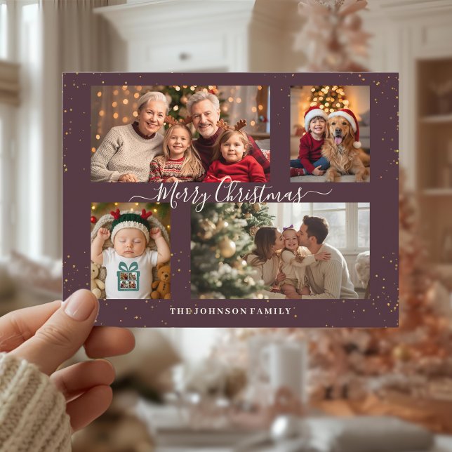 Carte de Noël élégante pour 4 photos (Créateur téléchargé)