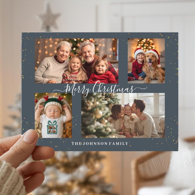 Carte de Noël élégante pour 4 photos (Créateur téléchargé)