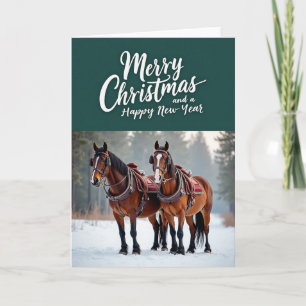 Carte de Noël Élégante pour Équidés