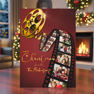 Carte de Noël élégante pour les amateurs de cinéma