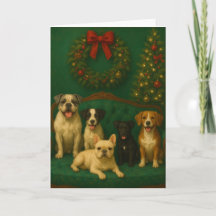 Carte de Noël élégante pour les vacances avec port