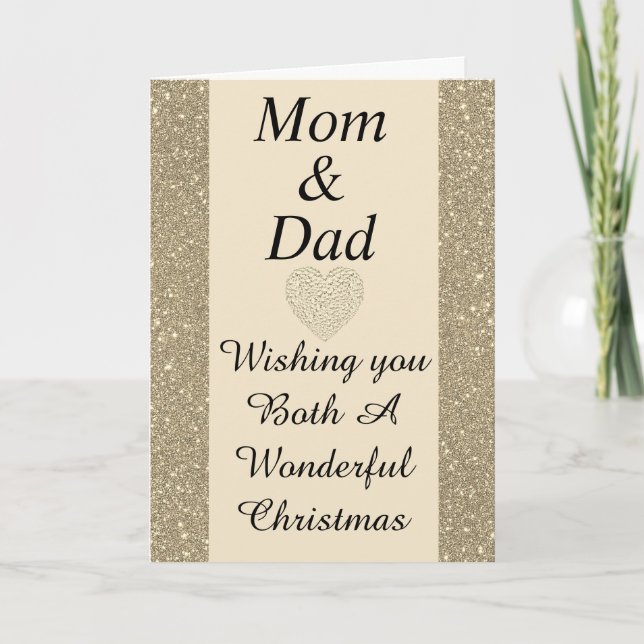 Carte de Noël élégante spéciale maman et papa (Devant)