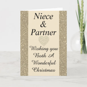 Carte de Noël élégante spéciale nièce et partenair
