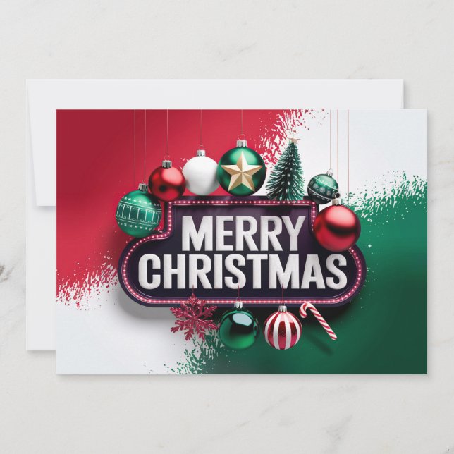 Carte de Noël élégante vintage #25 (Devant)