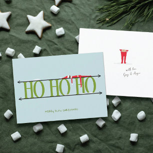 Carte de Noël Elf Shenanigans Flat Verte et Bleue