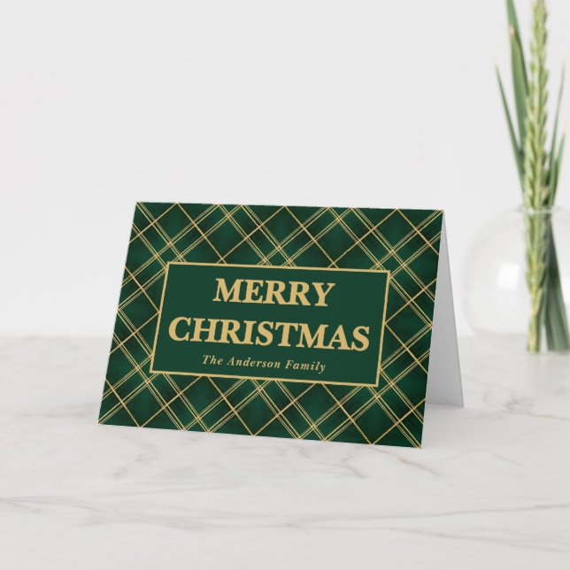 Carte de Noël Emerald Luxe Plaid (Devant)