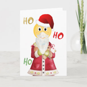 Carte de Noël Emoji Père Noël