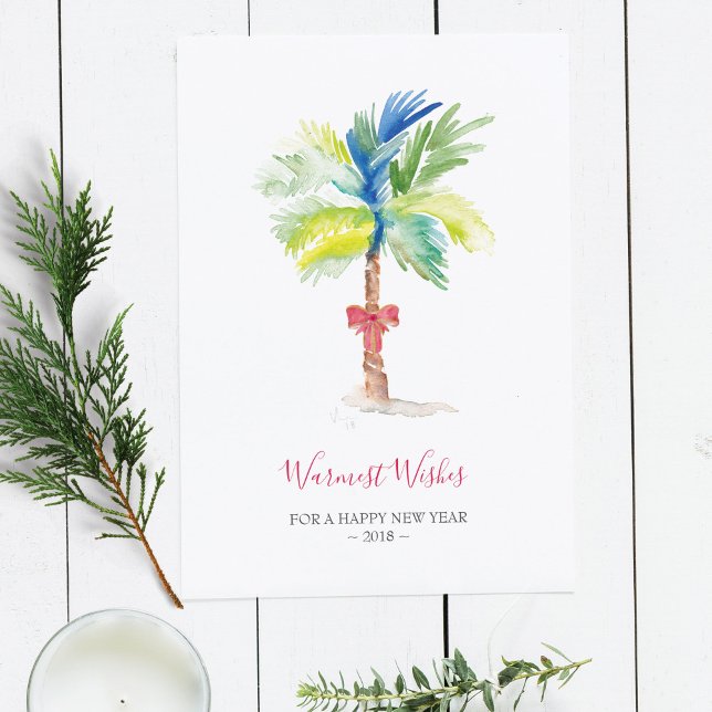 Carte de Noël en Aquarelle Palm Tree (Créateur téléchargé)