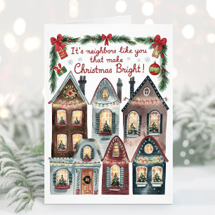 Carte de Noël en aquarelle pour voisin