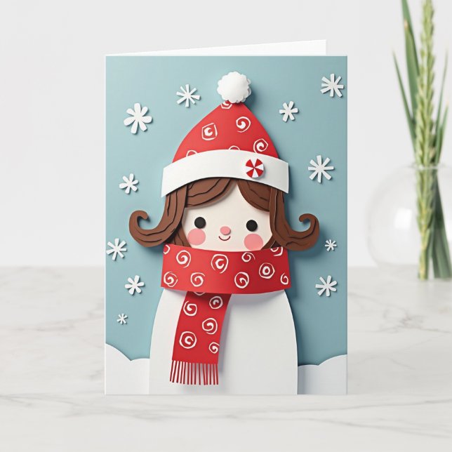 Carte de Noël en art de papier (Devant)