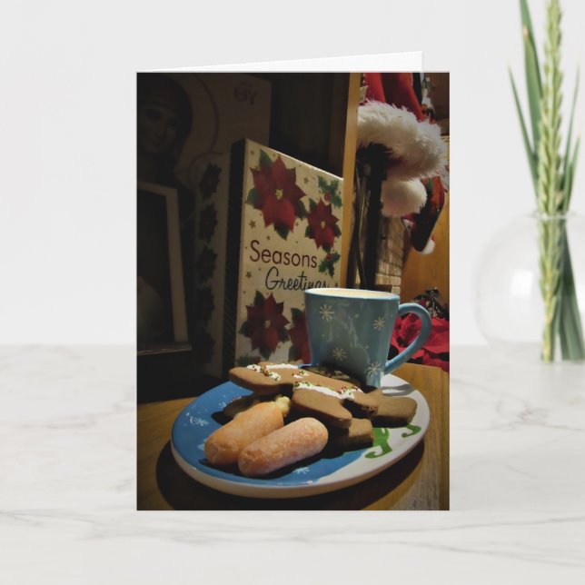 Carte de Noël « En attendant le Père Noël... » (Devant)