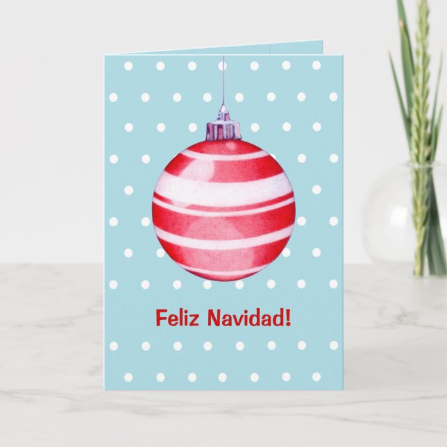 Carte de Noël en bleu espagnol (Devant)
