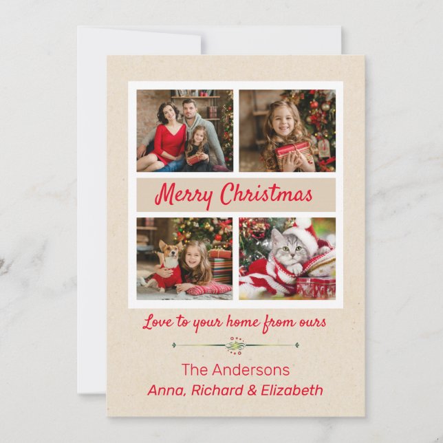 Carte de Noël en carton Country Kraft (Devant)